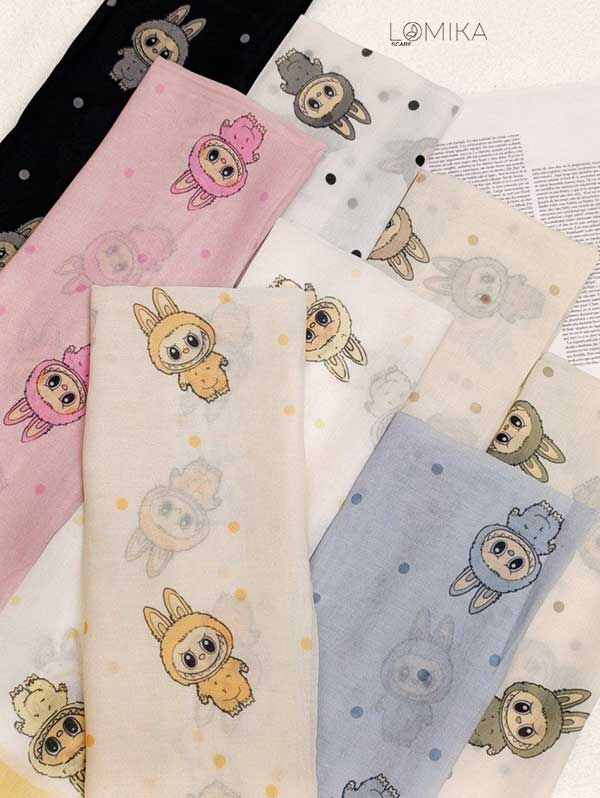 مینی اسکارف لبوبو بسته8رنگی کد mt62 (عمده)