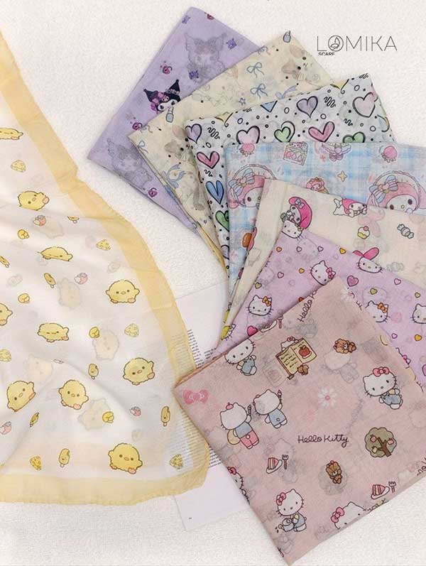 روسری بچگانه بسته8طرحی کد mt63 (عمده)