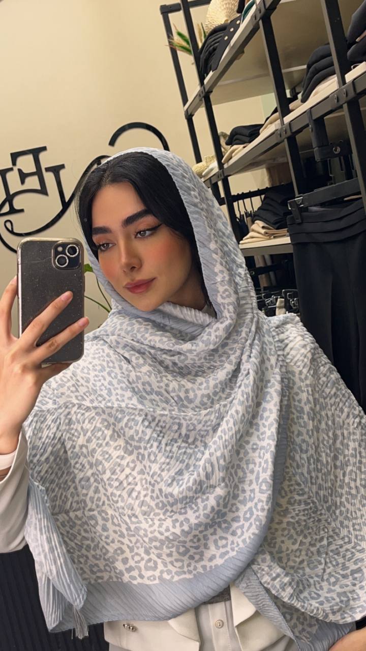 شال پلیسه پک ابی بسته10طرحی کد sp40 (عمده)