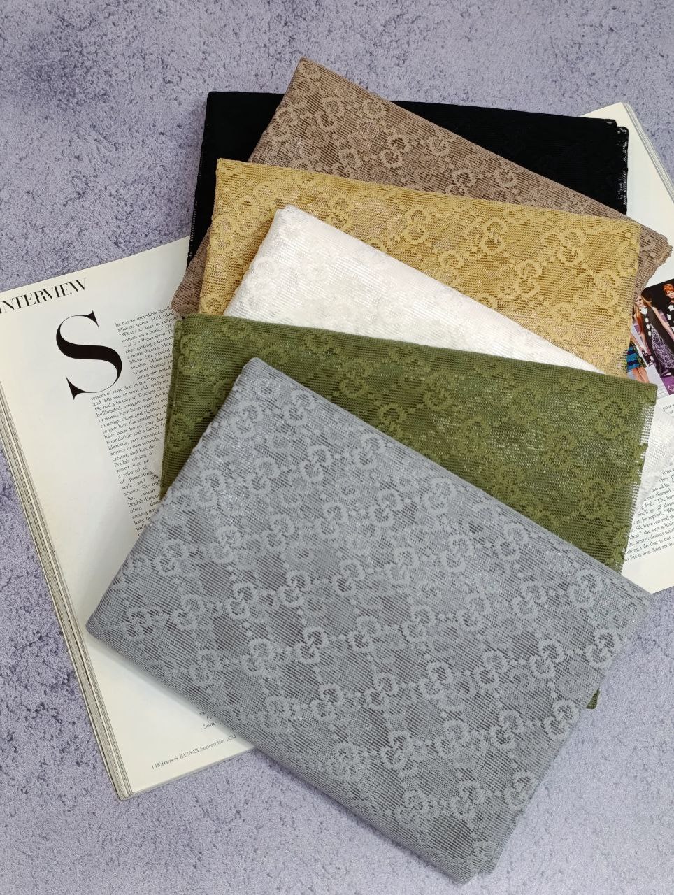 شال توری بسته6رنگی کد sm30 (عمده)