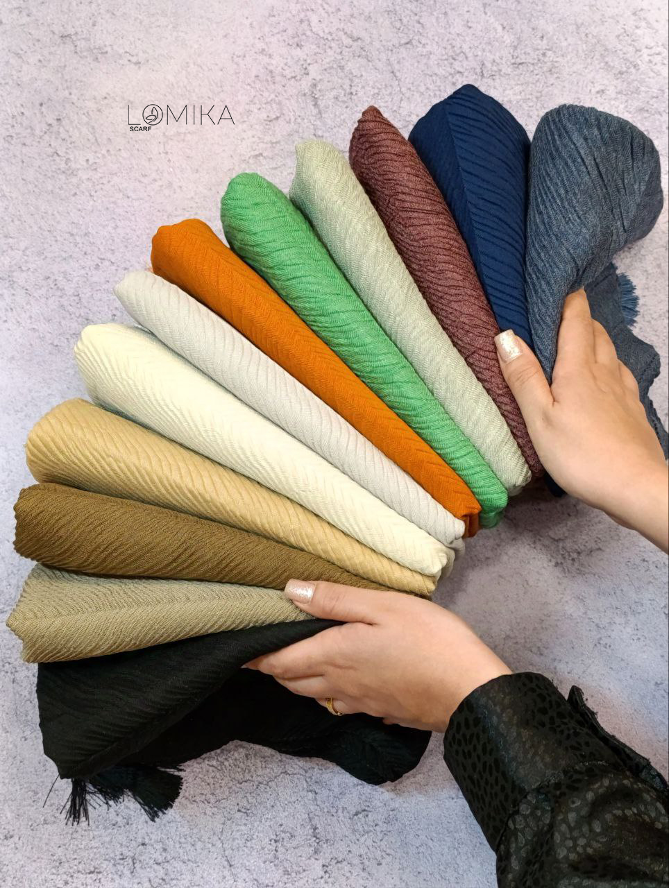 شال پلیسه پاییزه بسته12رنگی کد ps9 (عمده)