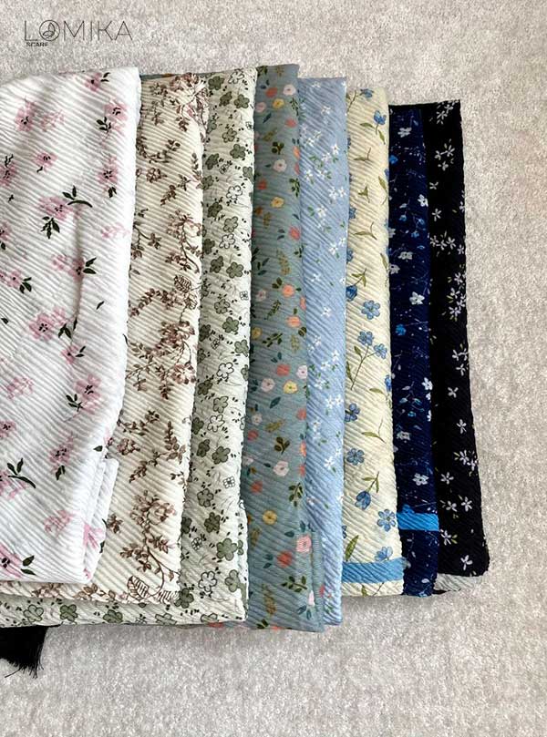 شال پلیسه گلی بسته8طرحی کد sp71 (عمده)