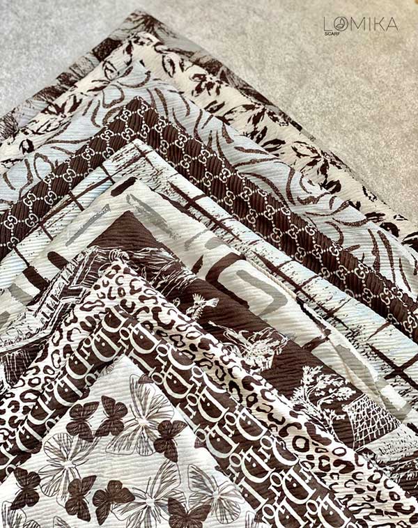 شال پلیسه پک موکا بسته10طرحی کد sp70 (عمده)