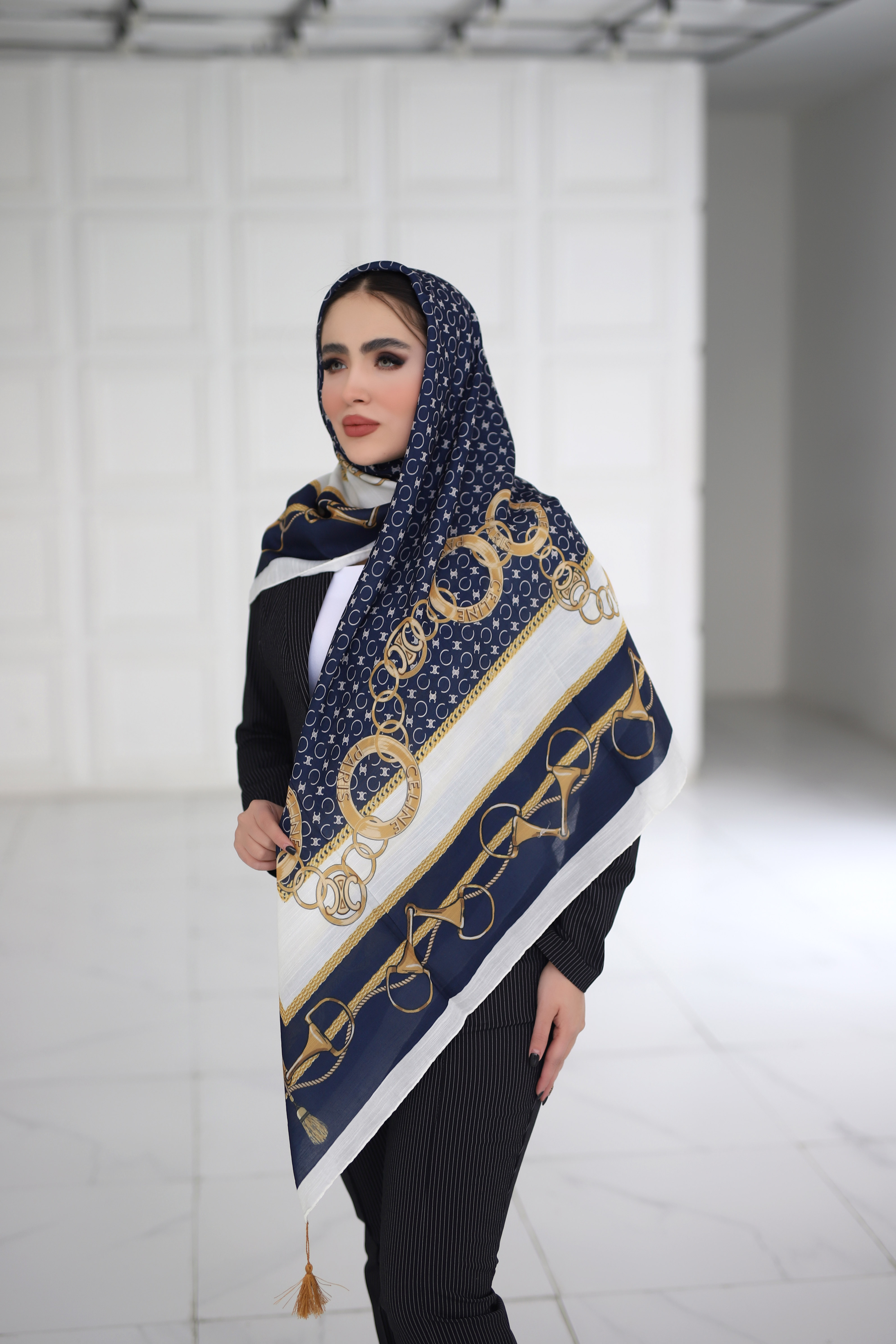 روسری نخی منگوله بسته6طرحی کدr2 (عمده)