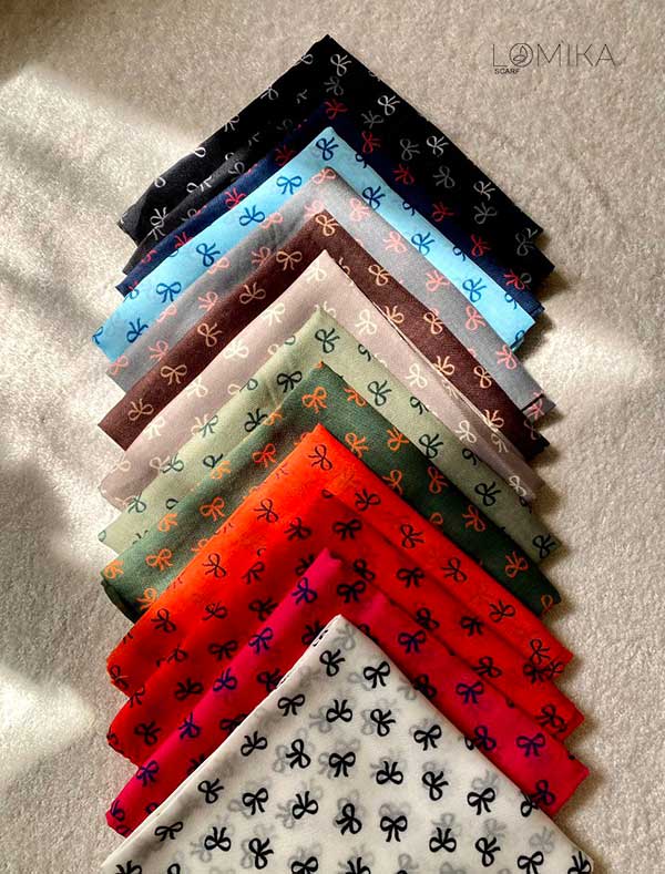 مینی اسکارف پاپیون بسته13رنگی کد mt67 (عمده)