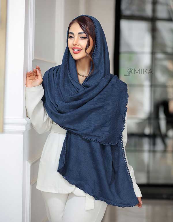 شال پلیسه دورعدسی بسته10رنگی کد ps36 (عمده)