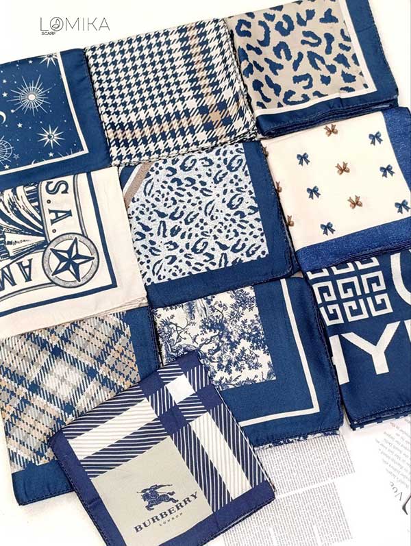 مینی اسکارف پک سورمه ای بسته10طرحی کد mt72 (عمده)