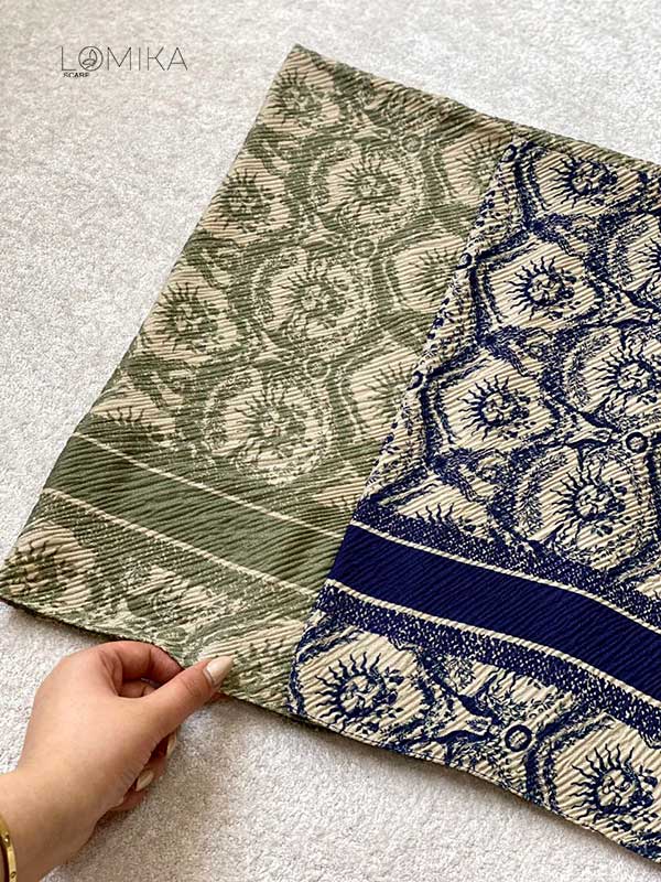 روسری پلیسه بسته2رنگی کد r126 (عمده)