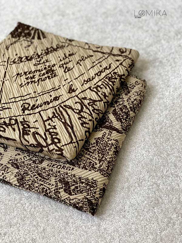 روسری پلیسه بسته2طرحی کد r128 (عمده)