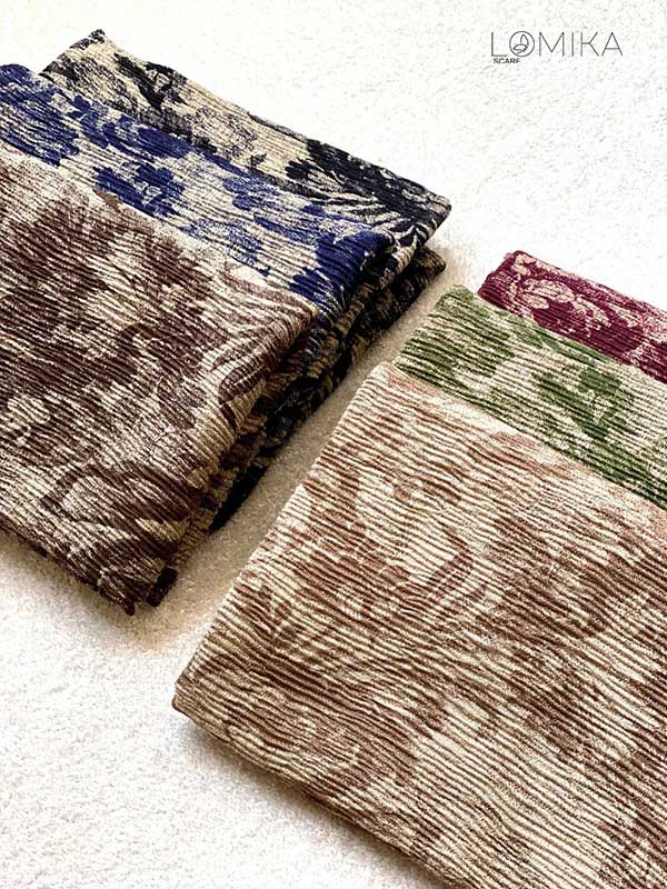 شال پلیسه طرح گل