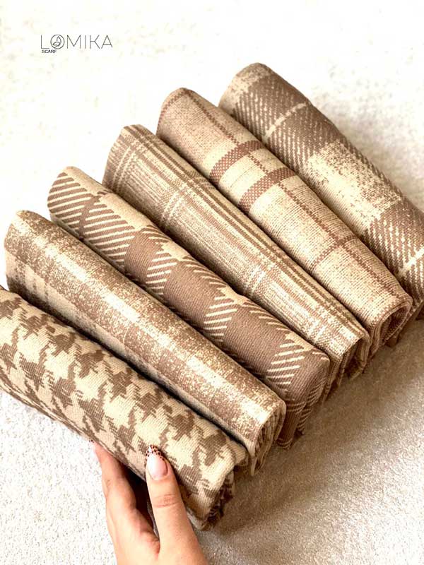 شال جیر پک کرم بسته6طرحی کد sc85 (عمده)