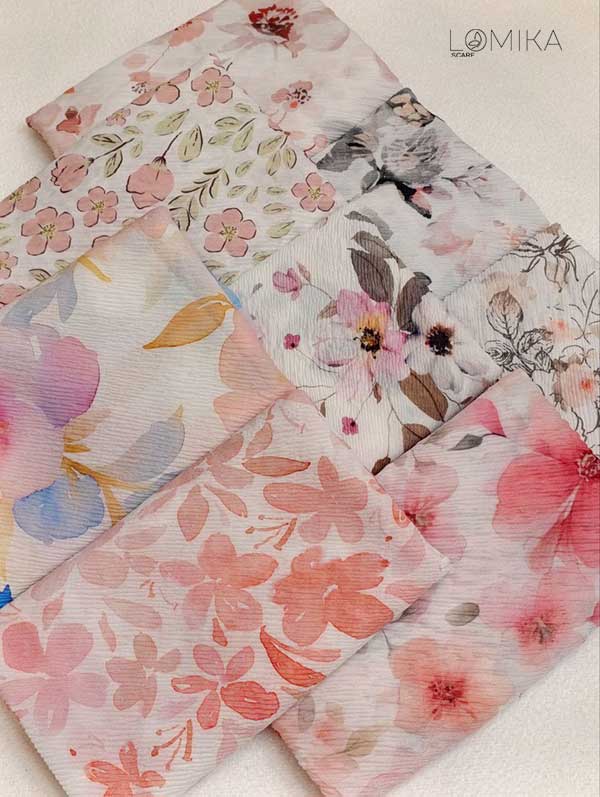 روسری پلیسه صورتی