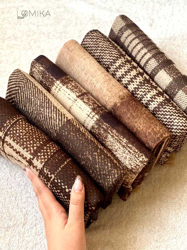 شال جیر پک قهوه ای طرح بیگ اسکارف