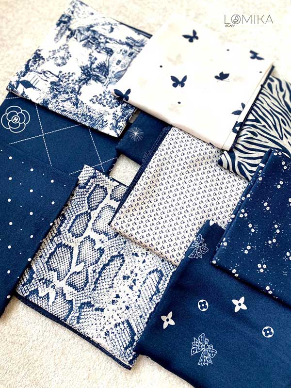 مینی اسکارف پک سورمه ای بسته10طرحی کد mt61 (عمده)