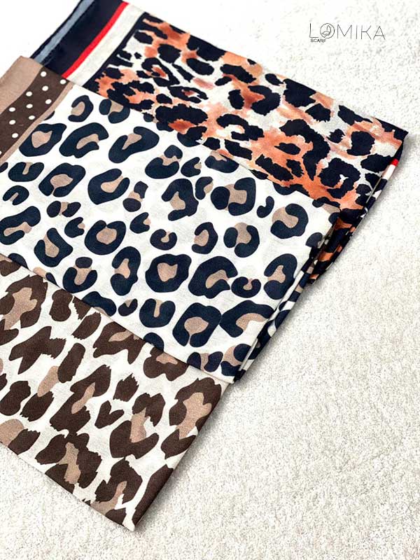 مینی اسکارف پلنگی بسته3طرحی کد mt90 (عمده)