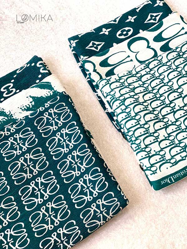 شال پلیسه برشکا پک زمردی بسته6طرحی کد sp55 (عمده)