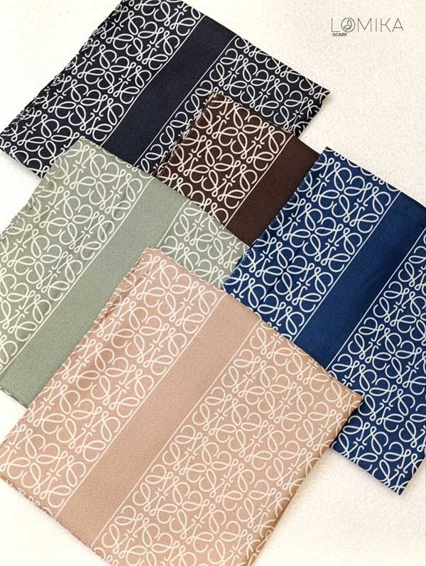 روسری طرحدار بسته5رنگی کد r149 (عمده)