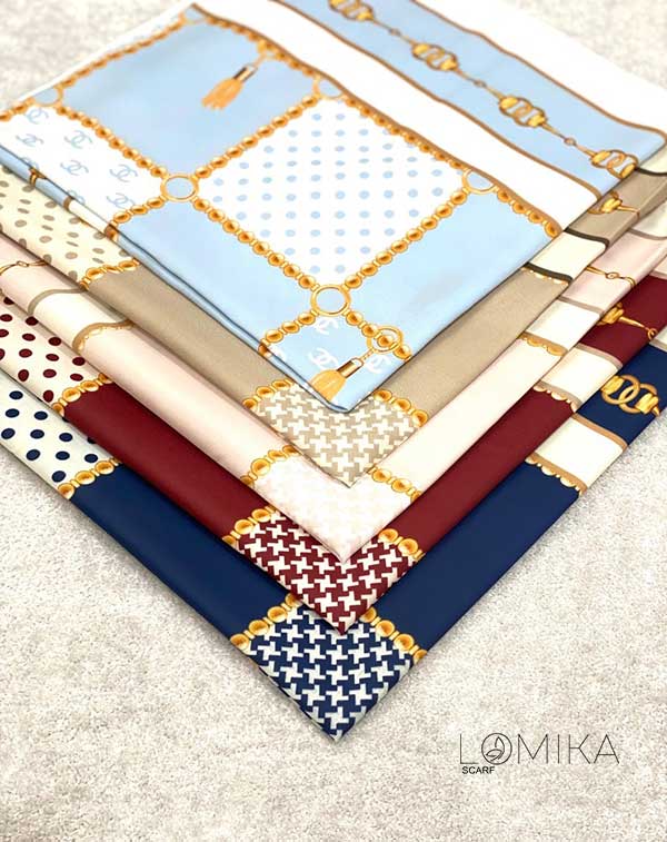 روسری ابریشم توییل بسته6رنگی کد r157 (عمده)