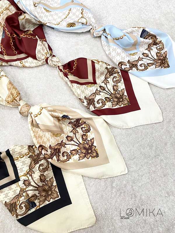 روسری ابریشم توییل بسته4رنگی کد r160 (عمده)