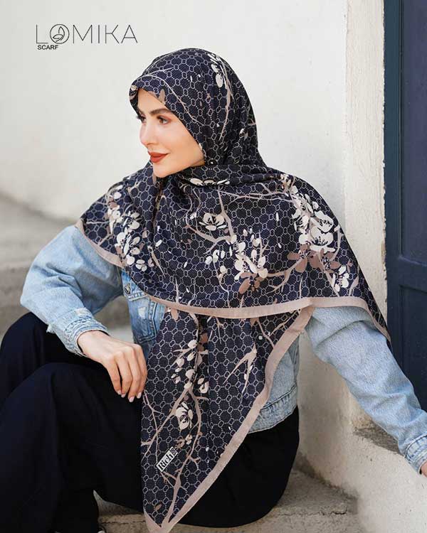 روسری گارزا دستدوز بسته2رنگی کد r165 (عمده)