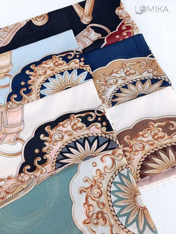 روسری حریر دستدوز بسته6رنگی کد r171 (عمده)