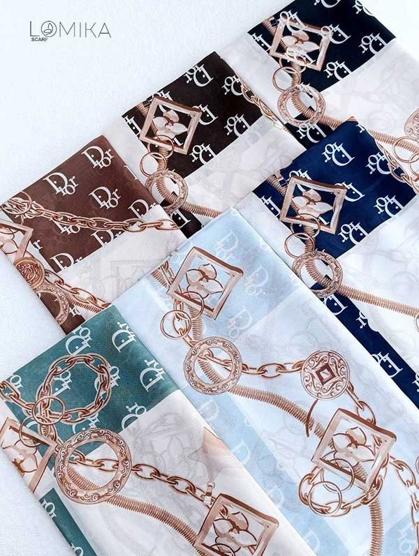 روسری حریر دستدوز بسته6رنگی کد r172 (عمده)