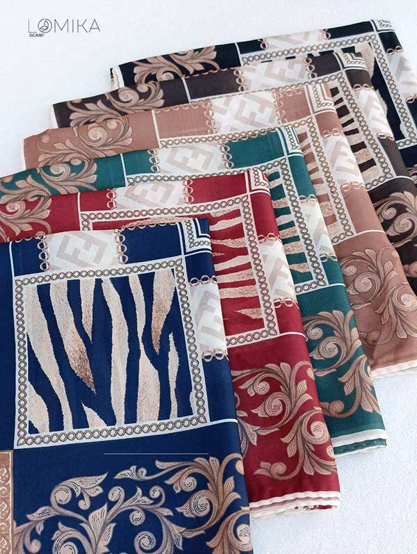 روسری حریردستدوز بسته6رنگی کد r173 (عمده)