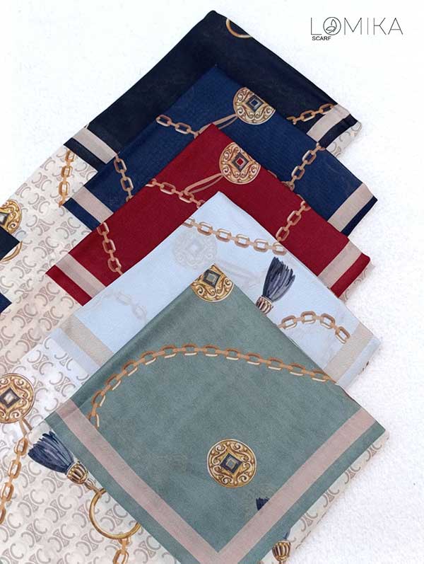 روسری حریر دستدوز بسته5رنگی کد r177 (عمده)