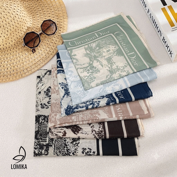 روسری حریردستدوز بسته6رنگی کد r173 (عمده)
