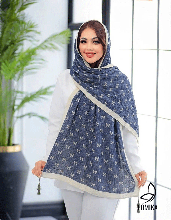 شال پلیسه پاپیون بسته3رنگی کد sp88 (عمده)