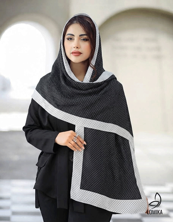 شال پلسه پک سفیدمشکی بسته6طرحی کد sp77 (عمده)