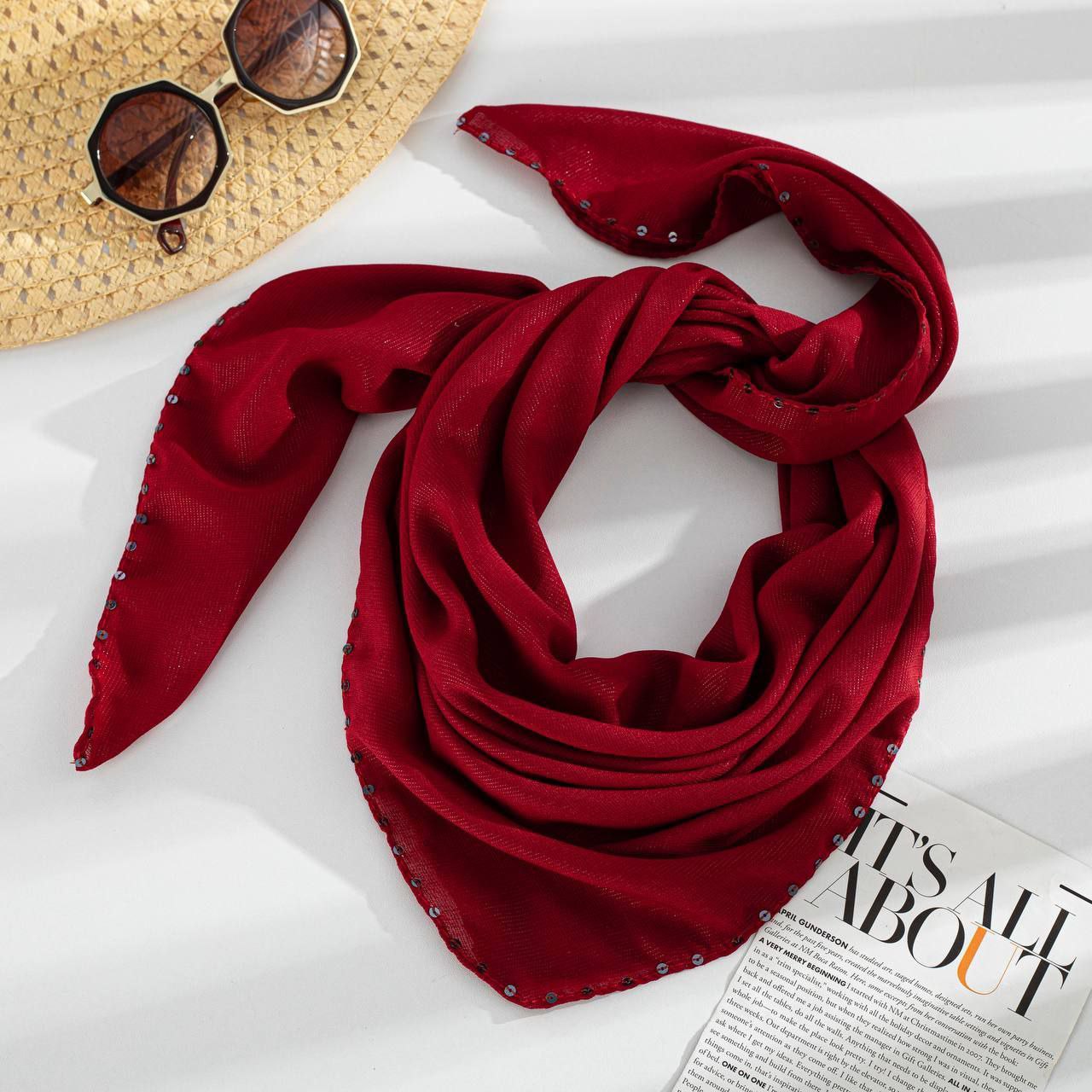 روسری حریرپولکی بسته16رنگی کدrm2 (عمده)
