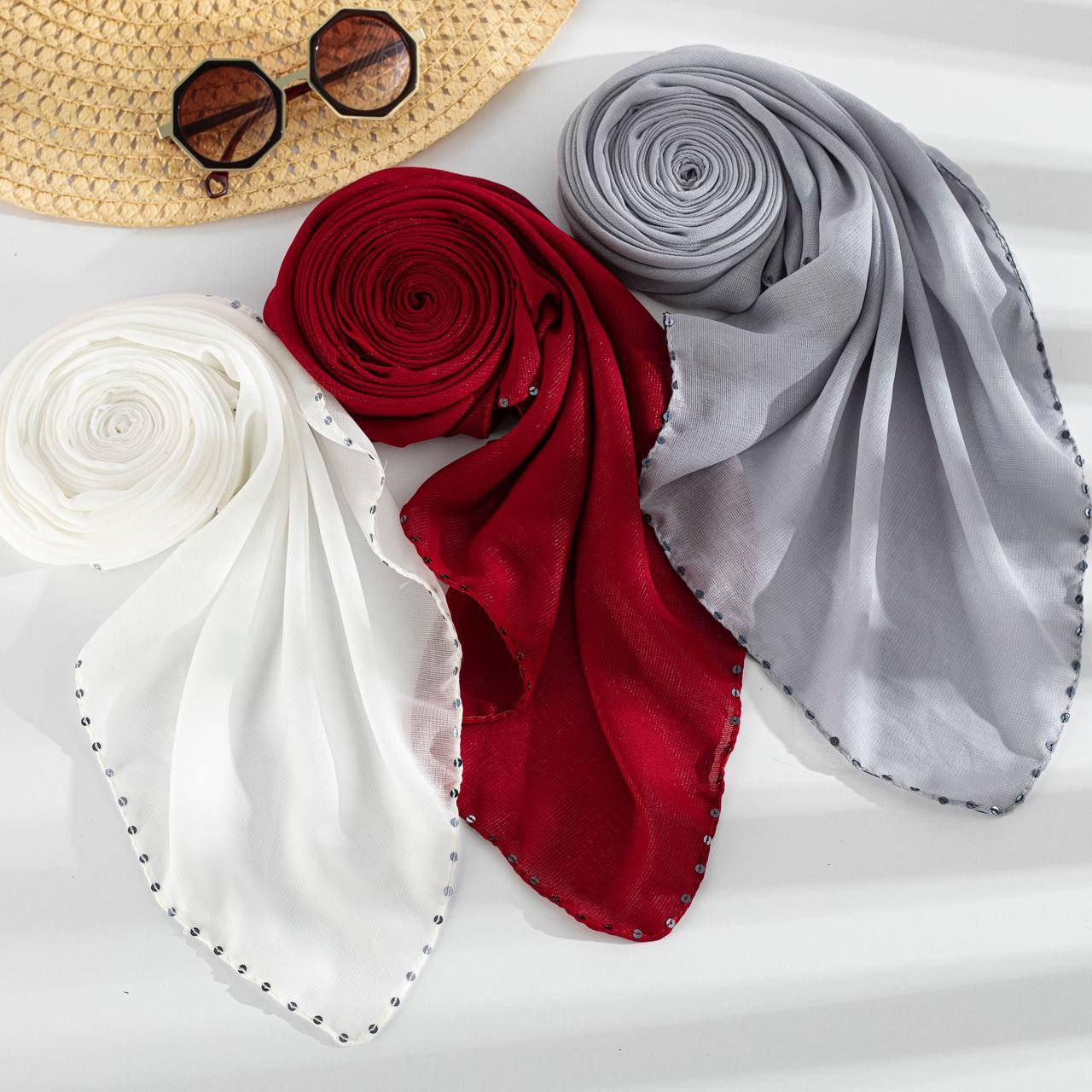 روسری حریرپولکی بسته16رنگی کدrm2 (عمده)
