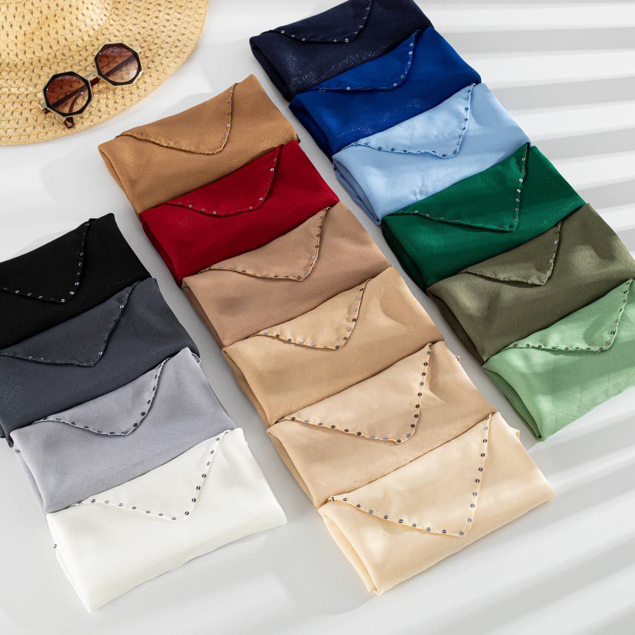 روسری حریرپولکی بسته16رنگی کدrm2 (عمده)
