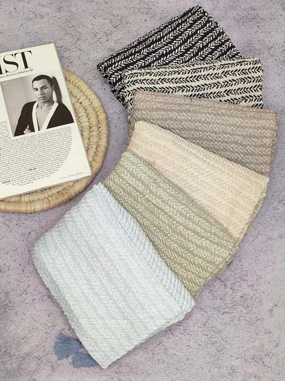 شال پلیسه طرحدار بسته6رنگی کد sp19 (عمده)
