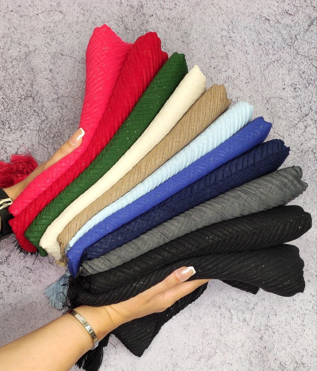 شال پلیسه داغی اکلیلی بسته11رنگی کد sp1 (عمده)
