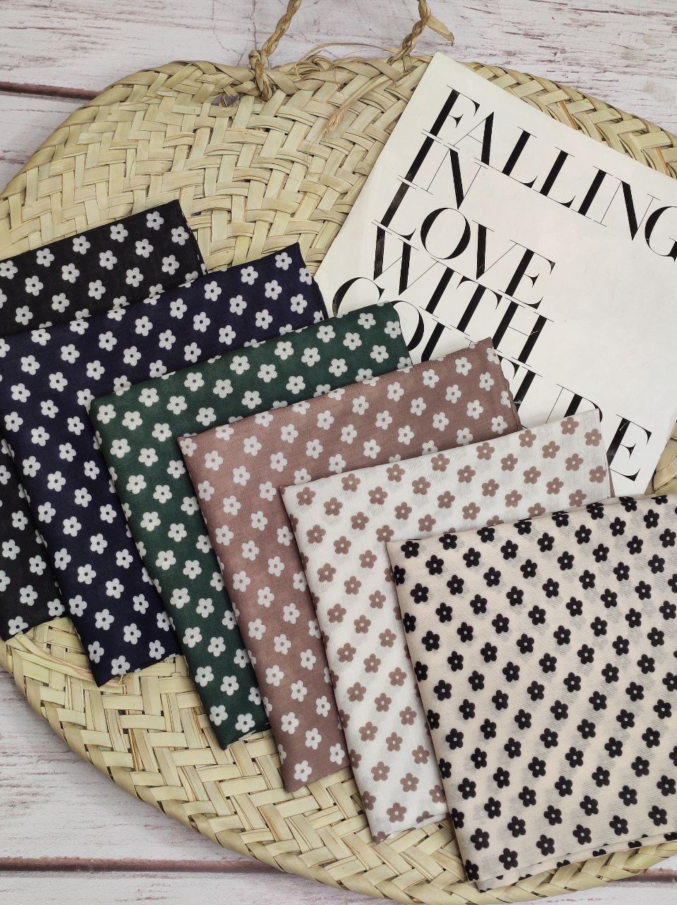 مینی اسکارف طرحدار بسته6رنگی کد mt23 (عمده)
