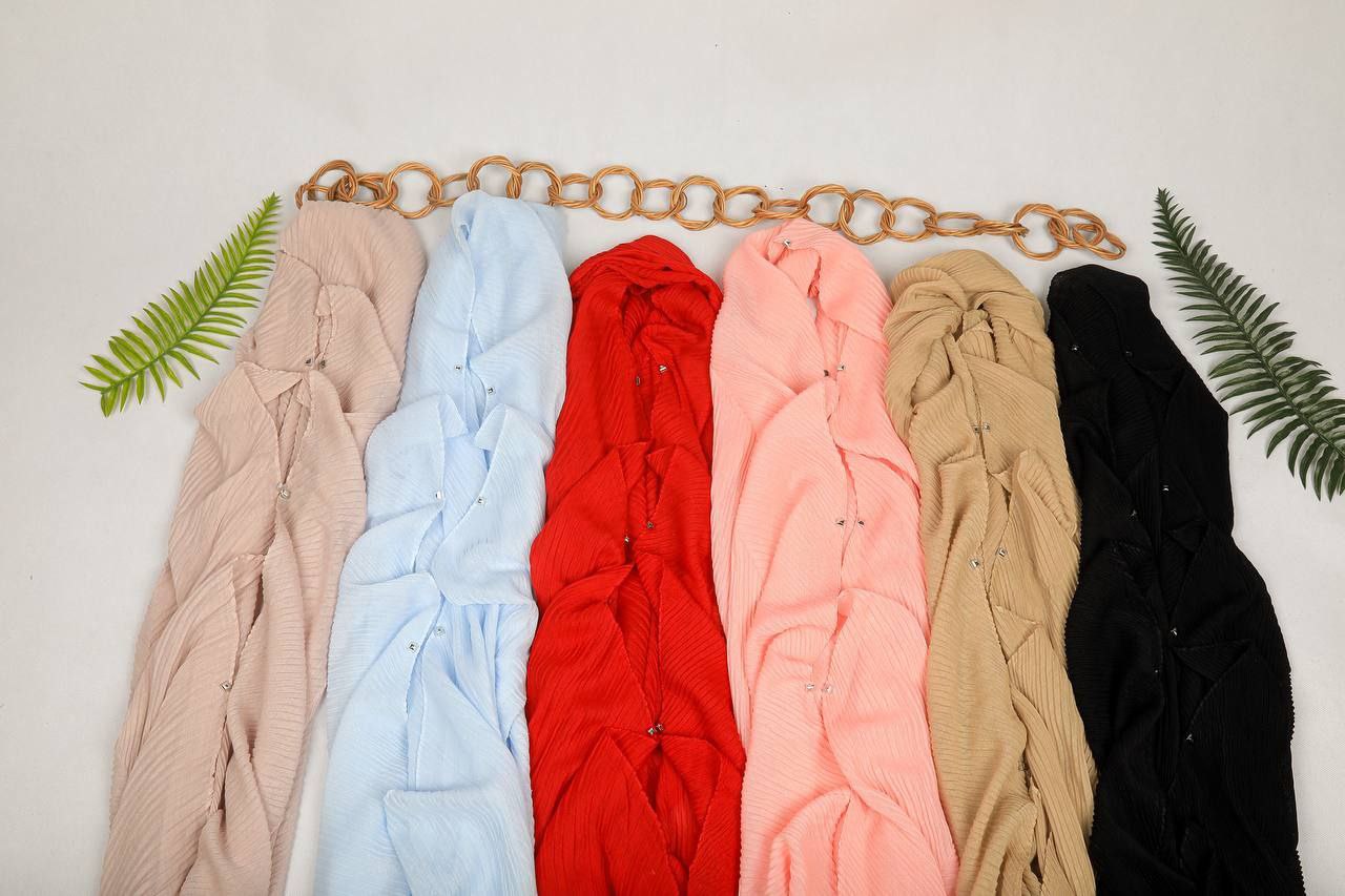 شال پلیسه پانچی بسته12رنگی کد sp5 (عمده)
