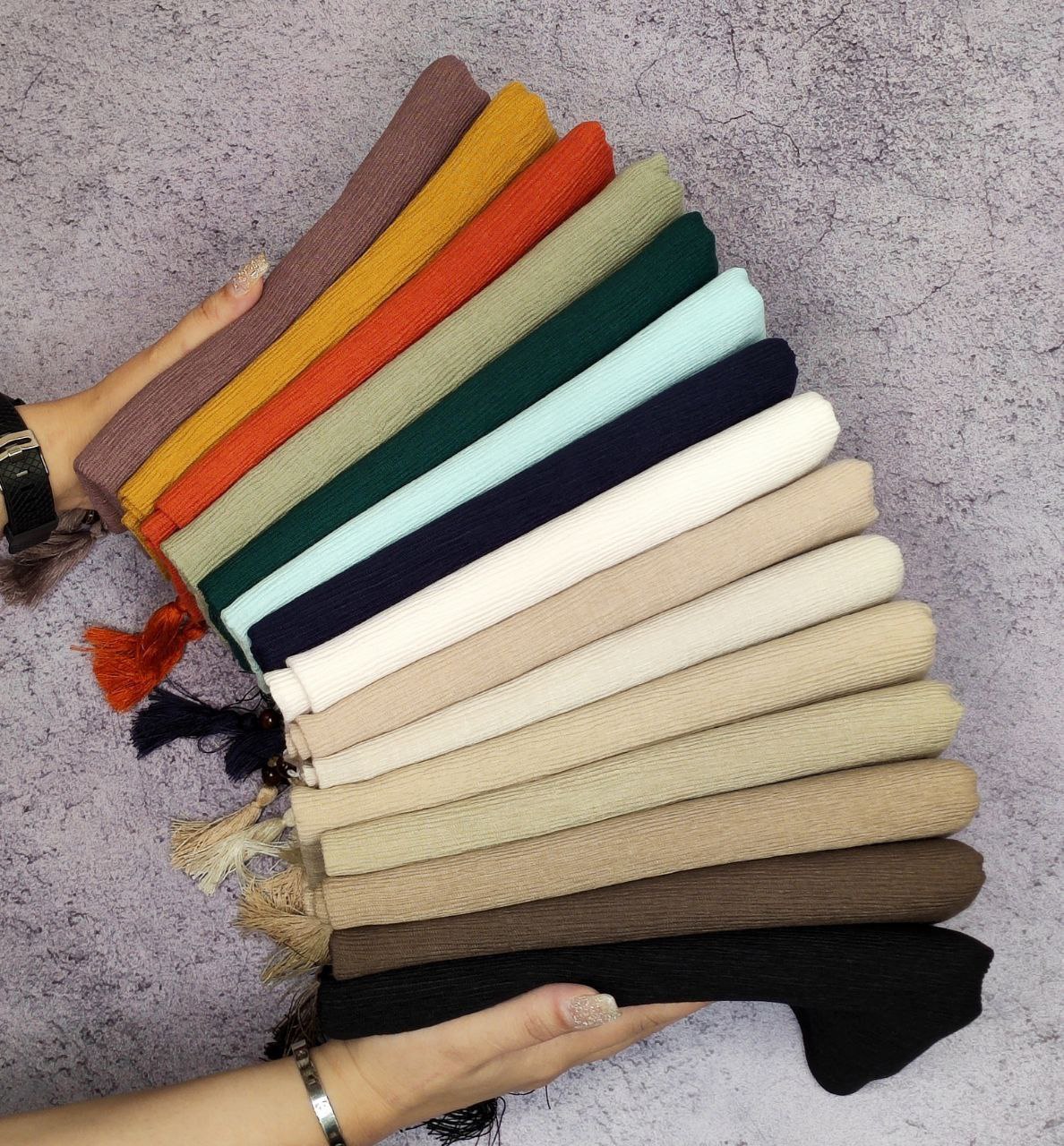 شال پلیسه بسته15رنگی کد sp6 (عمده)
