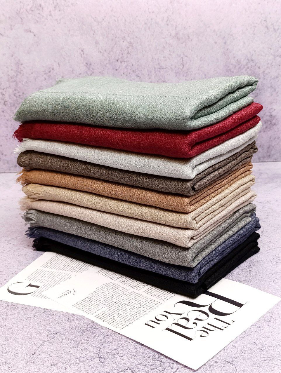 شال کشمیر وارداتی بسته10رنگی کد sz6 (عمده)
