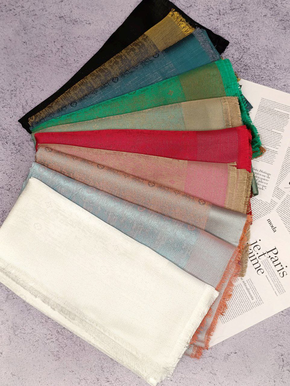 روسری ژاکارد بسته10رنگی کد rm8 (عمده)
