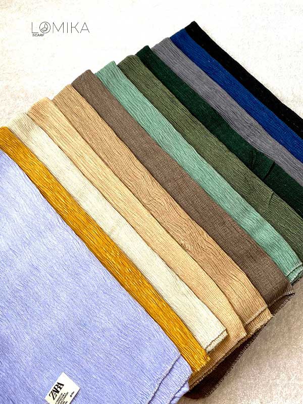 شال پلیسه دورلمه پاییزه بسته12رنگی کد ps11 (عمده)
