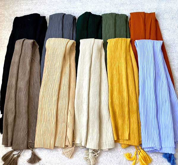 شال پلیسه پاییزه بسته10رنگی کد ps13 (عمده)
