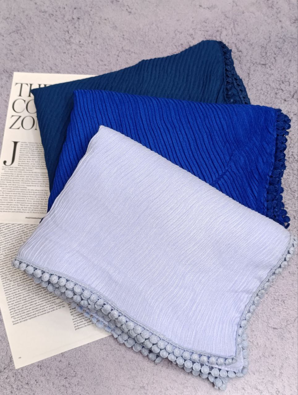 شال پلیسه پاییزه دورعدسی بسته14رنگی کد ps14 (عمده)
