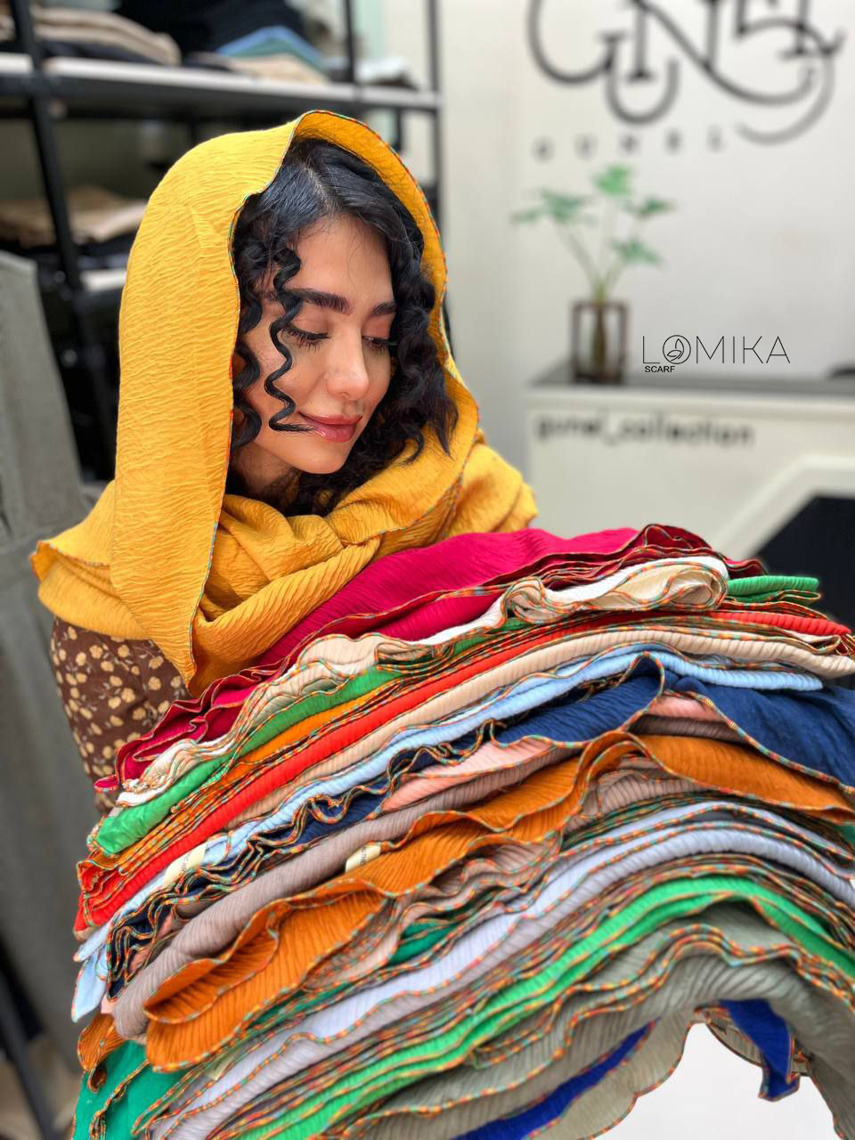 شال پلیسه موهر نوارهندی وارداتی بسته20رنگی کد ps16 (عمده)
