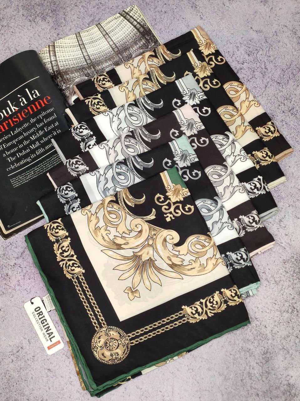 روسری حریر بسته6رنگی کد r7 (عمده)
