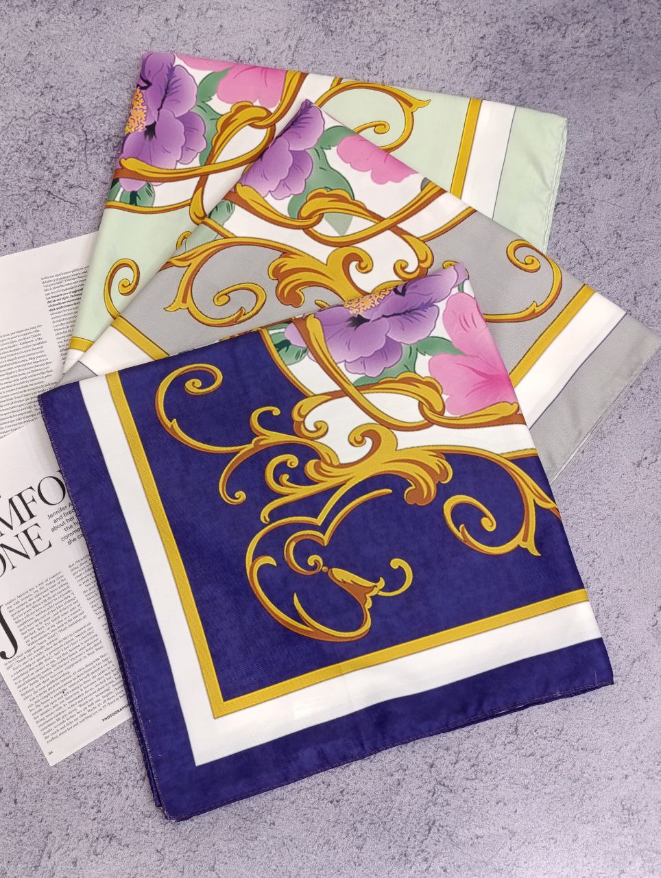 روسری ابریشم توییل بسته3رنگی کد rp7 (عمده)
