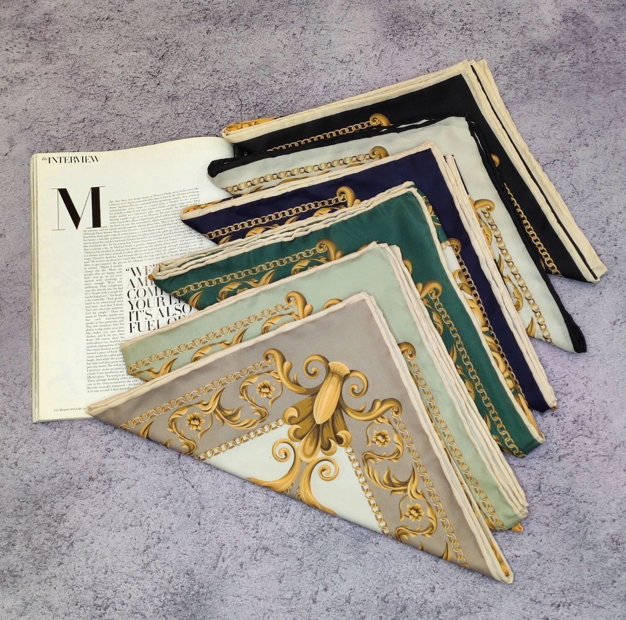 روسری حریر بسته6رنگی کد r8 (عمده)
