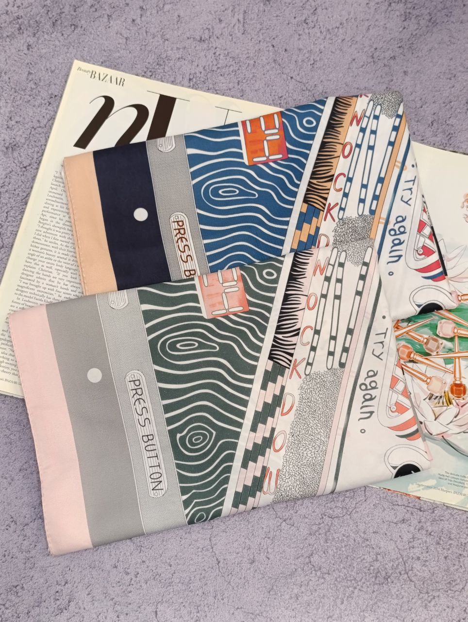 روسری ابریشم توییل بسته2رنگی کد rp10 (عمده)
