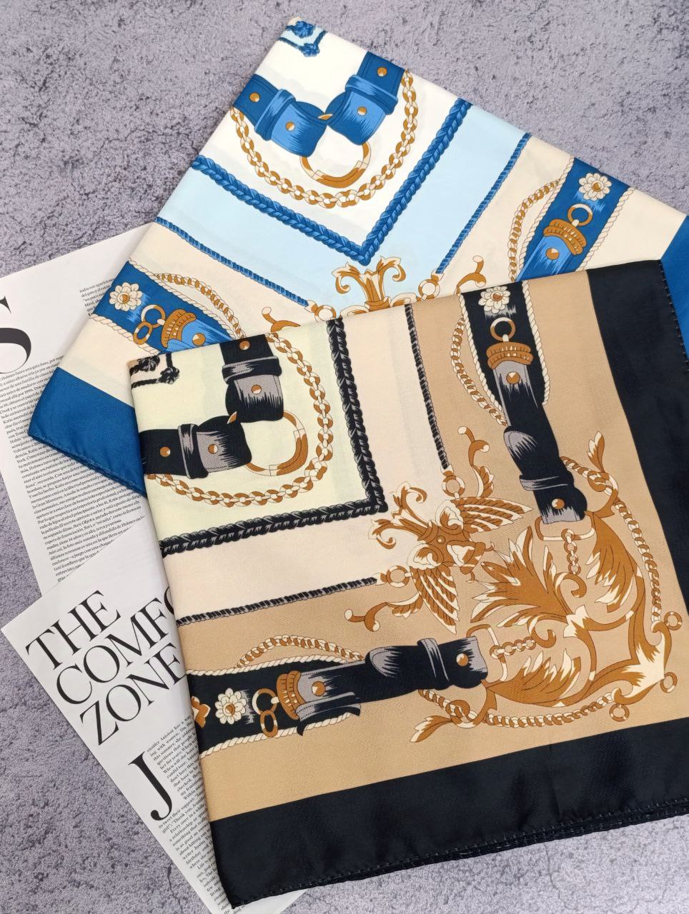 روسری ابریشم توییل بسته2رنگی کد rp11 (عمده)
